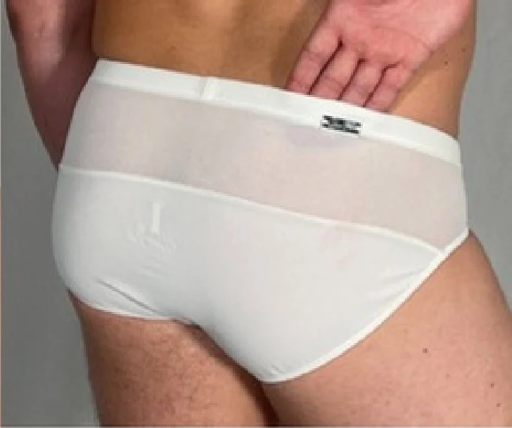 Whisper Back Swim Brief in Porcelain