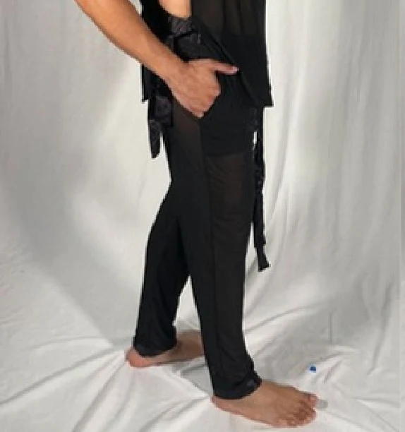 Sheer & Satin Cruise Pants in Smoke