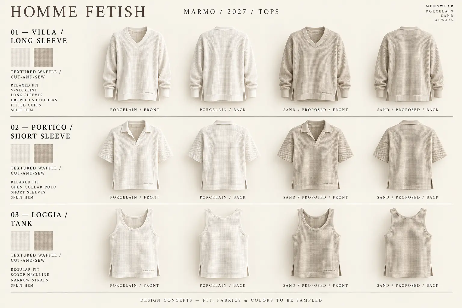 Villa Long Sleeve — Porcelain · front and back
